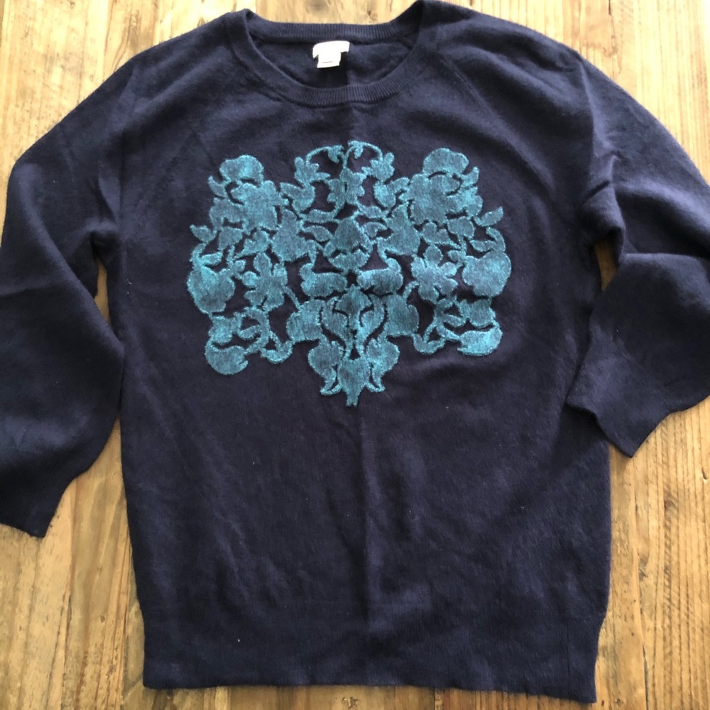 J Crew Factory baroque decal sweater